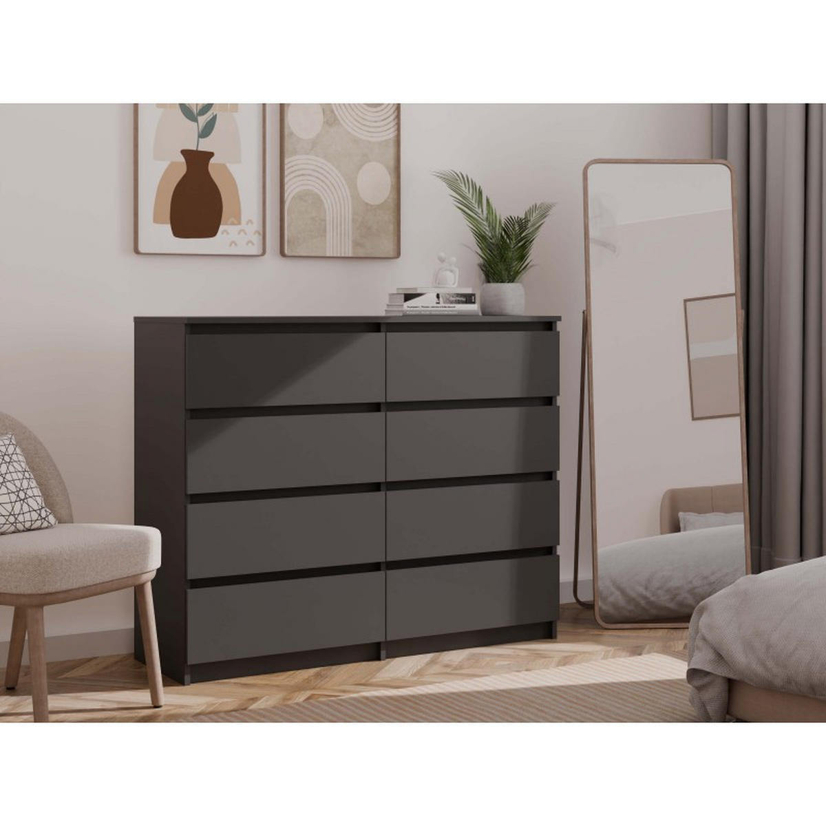 KOMMODE Schwarz 138/97/40 - Schwarz, Holzwerkstoff (138/97/40cm) - RAUMHIRSCH FURNITURE