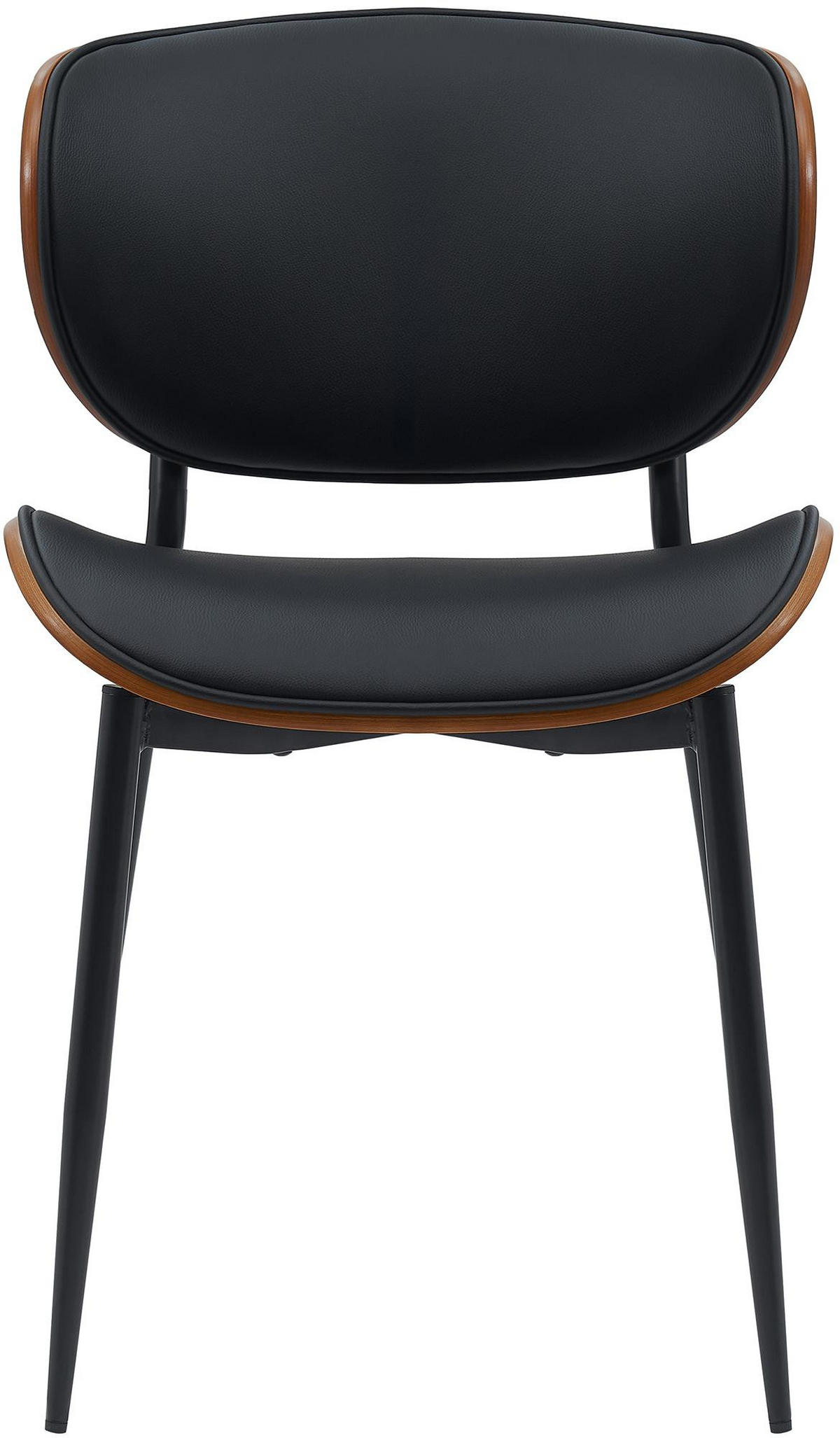 STUHL Lederlook walnuss/schwarz - Walnussfarben/Schwarz, Textil/Metall (50/80/54cm) - CLP