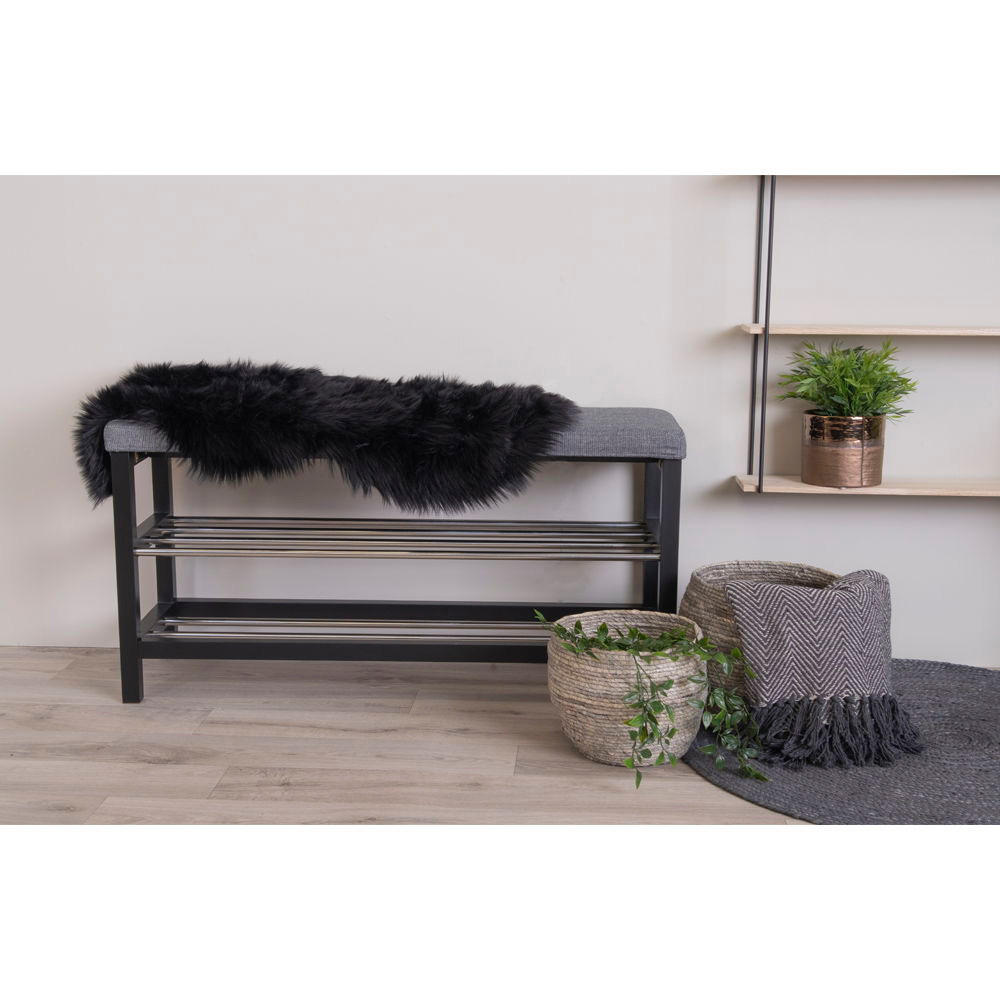 LAMMFELL Künstlich Polyester Schwarz - Schwarz, Textil (50/85cm) - tinkaro