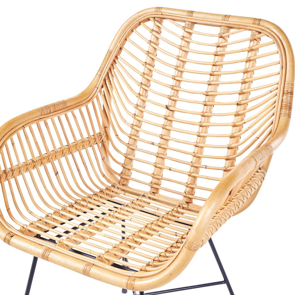 RATANOVÁ ŽIDLE Ratan Béžová Canora - béžová, kov/přírodní materiály (64/89/62cm) - Beliani