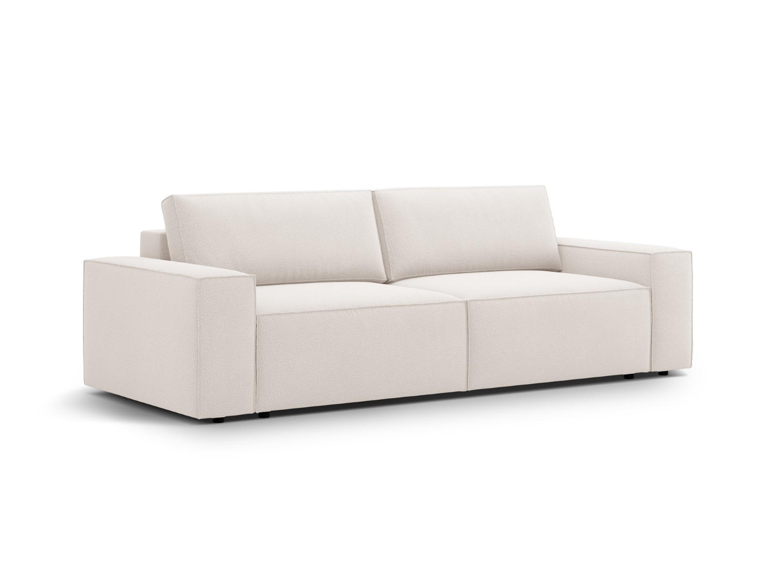 SOFA ausklappbar mit Bettkasten Jodie aus strukturiertem Stoff leichtes beige 3 Sitzplätze - Creme, Textil (107/86/247cm) - Micadoni