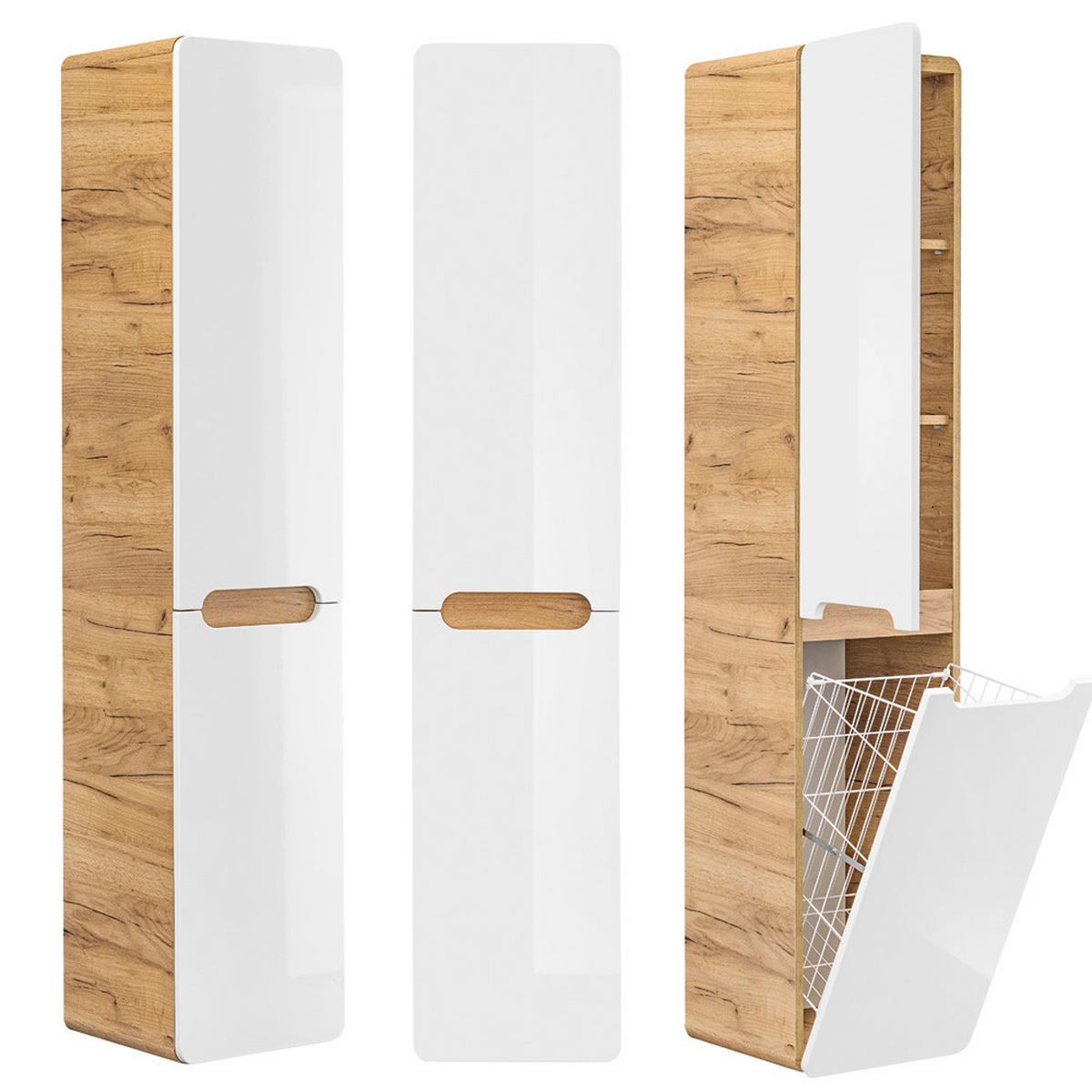 HOCHSCHRANK Luton-56 - Weiß, Holzwerkstoff (35/170/35cm) - Lomado