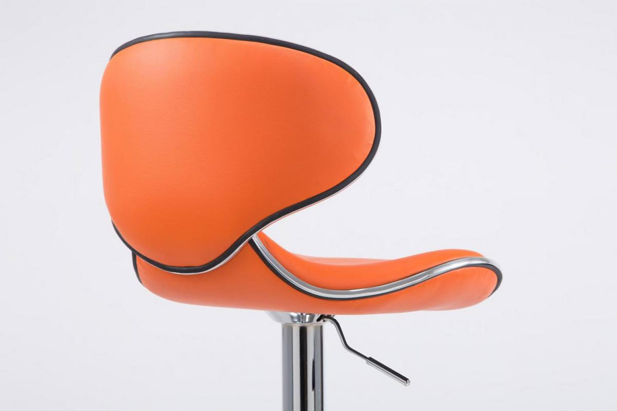 BARHOCKER 2er Set Lederlook orange - Chromfarben/Orange, Textil/Metall (46/88/49cm) - CLP