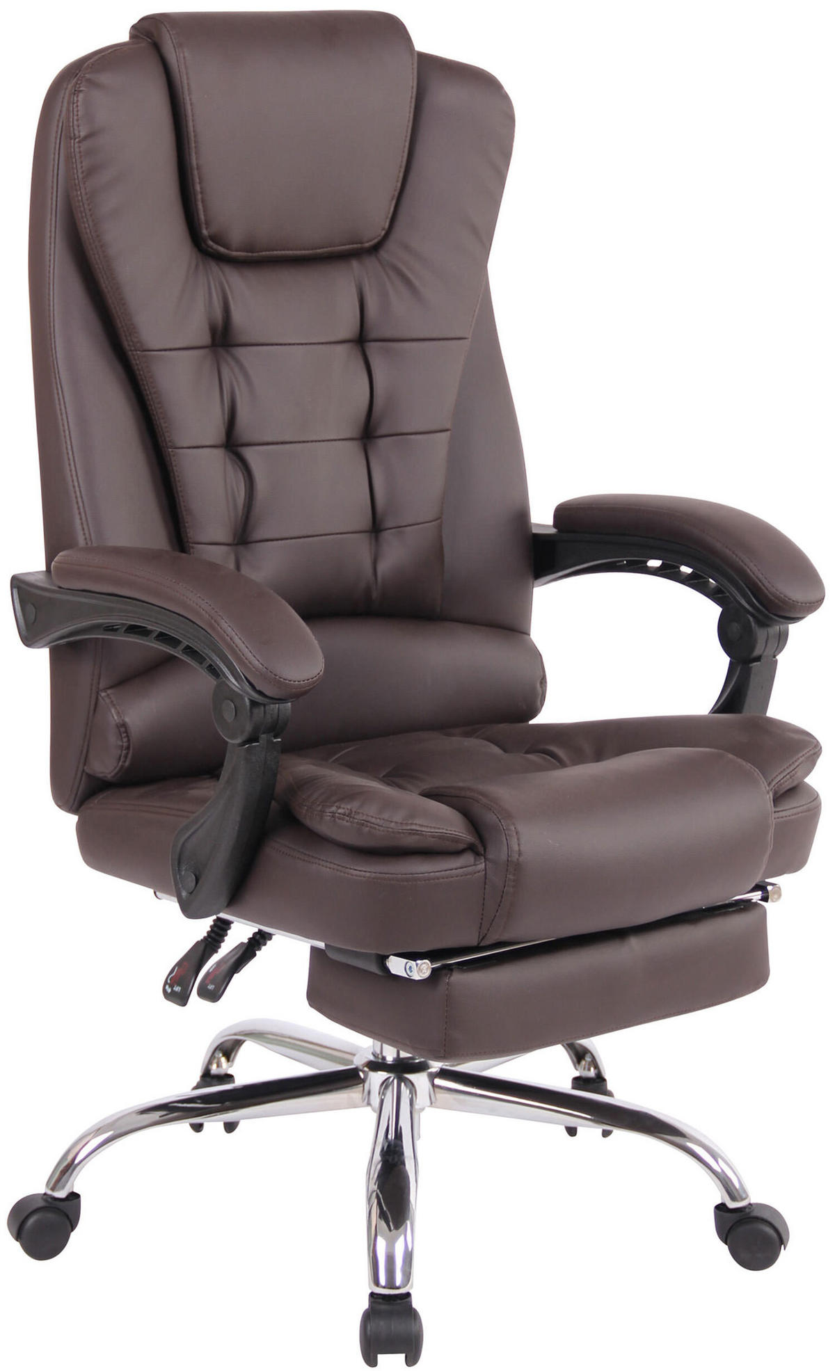 BÜROSTUHL Onix, Kunstleder Braun - Braun, Textil/Metall (67/125/68cm) - TPFLiving