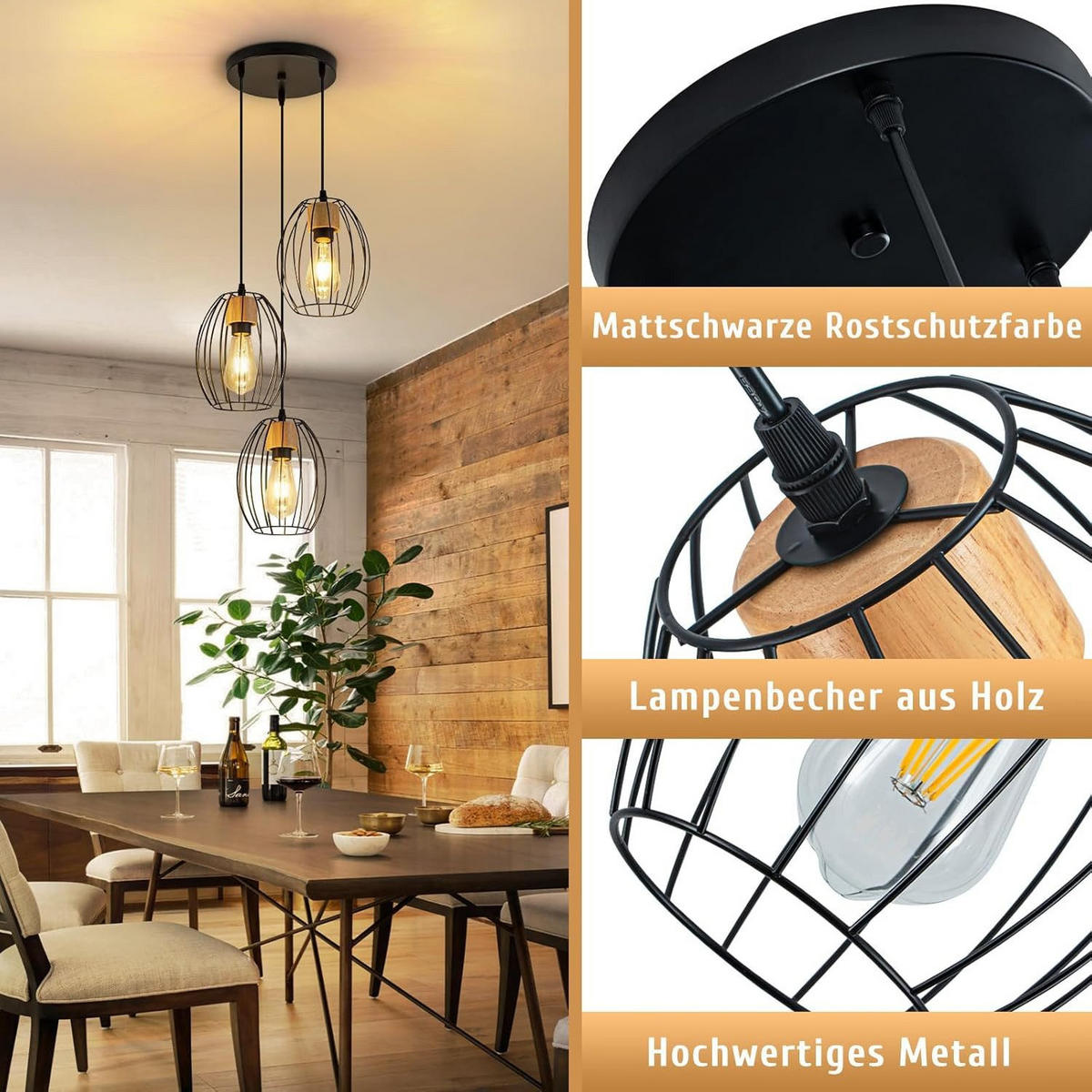 PENDELLEUCHTE BELL Ⅲ 24/17/147 cm - Schwarz, Metall (24/17/147cm) - Nettlife