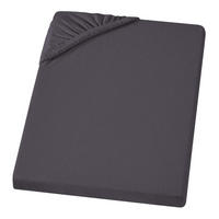 JERSEY-SPANNBETTLAKEN 140x220 - 160x220 Feine Bettlaken aus 100% Baumwolle, Spannbetttuch Laken Uni Grau Graphit - Graphitfarben, Textil (140/220cm) - Carpe Sonno