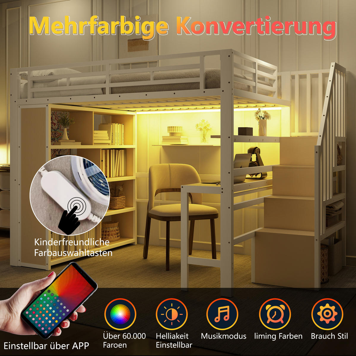 HOCHBETT Eisen 140/200 cm Weiß - Weiß, Metall - Raumix