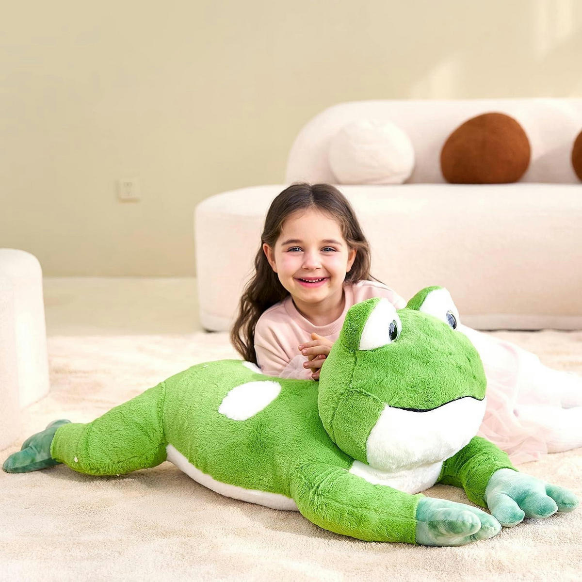 STOFFTIER Frosch 78 cm - Grün, Textil (34/78cm)