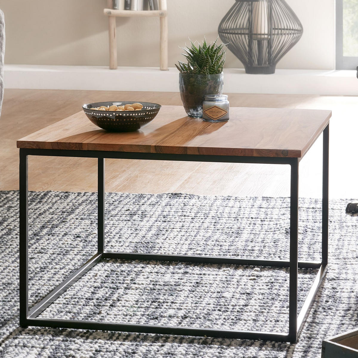 BEISTELLTISCH KAROLINA Sofatisch - Akaziefarben, Holz (60/60/41cm) - tinkaro