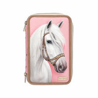 3-FACH FEDERTASCHE CLASSIC INKL. STIFTE Miss Melody rosa 7,5 x 13 x 20 cm - Rosa, Kunststoff (13/20/7.5cm) - Depesche Germany