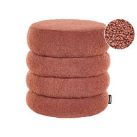 POUF Bouclé Goldbraun Sumpter - Goldfarben, Textil (43/47/43cm) - Beliani