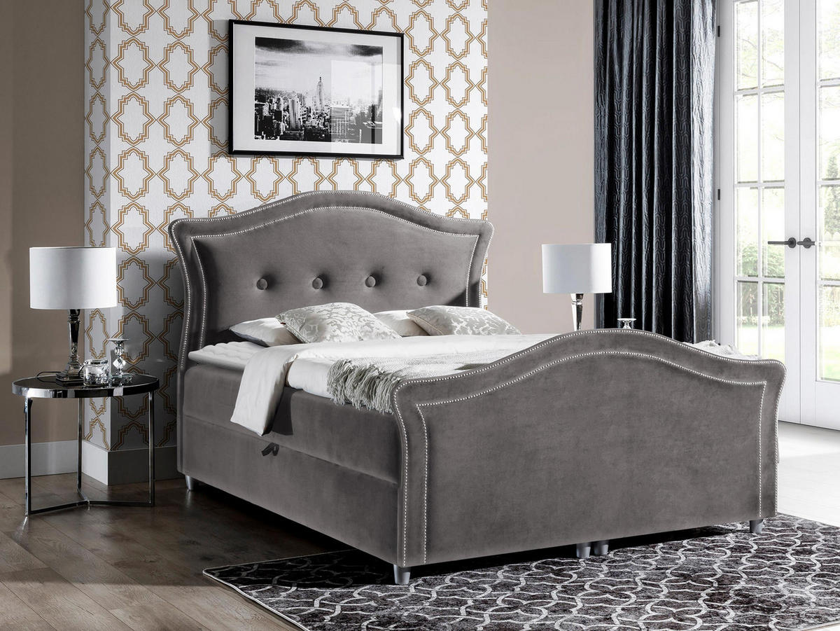 BOXBETT Bedran Lux - Grau, Holz (140/200cm) - MIRJAN24