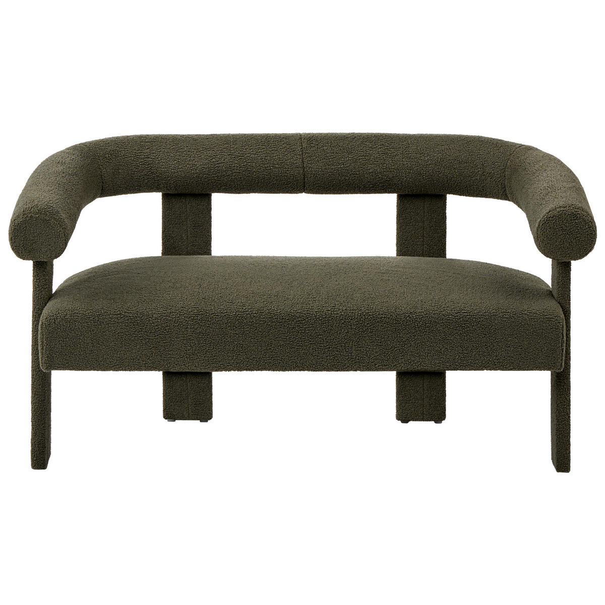 2-SITZER-SOFA Bouclé Dunkelgrün Ilbro - Grün, Textil (138/76/68cm) - Beliani
