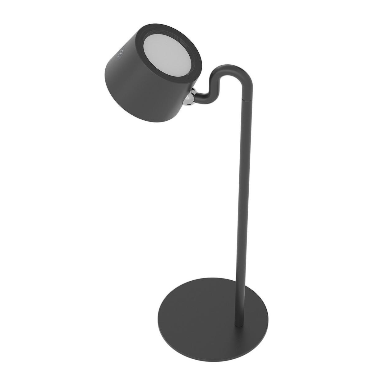 AKKU-TISCHLEUCHTE inkl. Fernbedienung - Dimmbar - Kunststoff / Eisen - Schwarz, Kunststoff/Metall (20/12/35cm) - home24