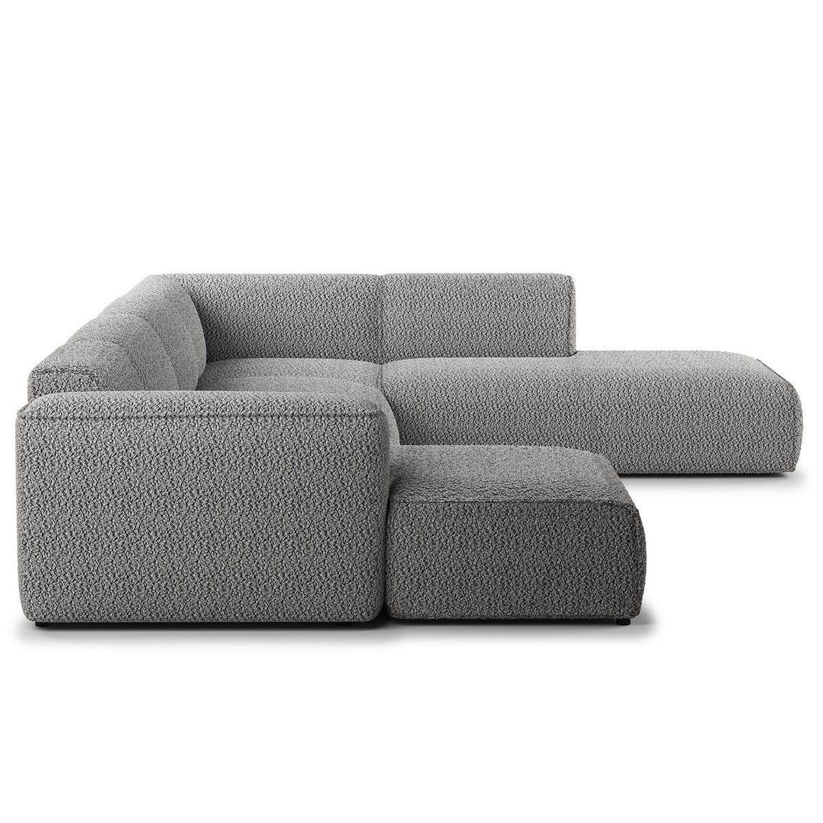 WOHNLANDSCHAFT mit Longchair - Schwarz/Grau, Kunststoff/Textil (325/71/235cm) - home24