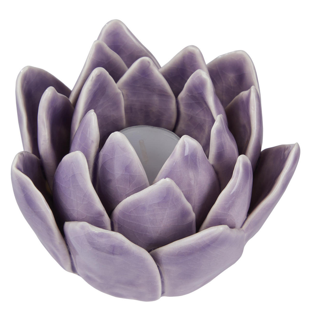 TEELICHTHALTER Blossom Blüte - Violett, Keramik (8cm) - Butlers