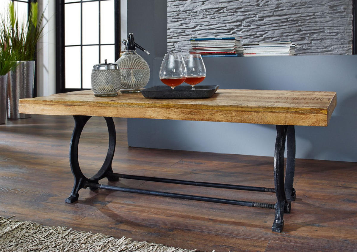 COUCHTISCH Altholz 120x60x45 lackiert INDUSTRIAL #35 - Naturfarben, Holz (60/120/45cm) - Massivmoebel24