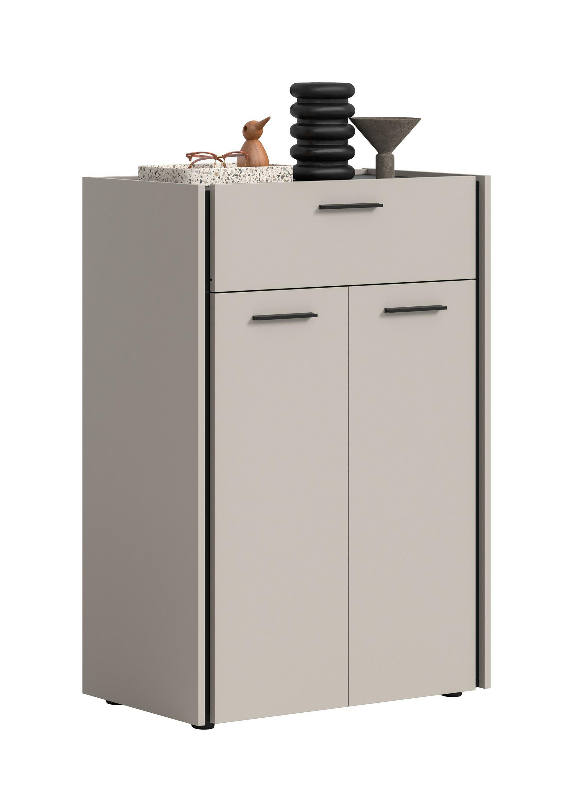 SCHUHKOMMODE EMIL (B/H/T: ca. 75/106/37 cm) in Kaschmir/Kaschmir - Kaschmir, Holzwerkstoff (75/106/37cm)