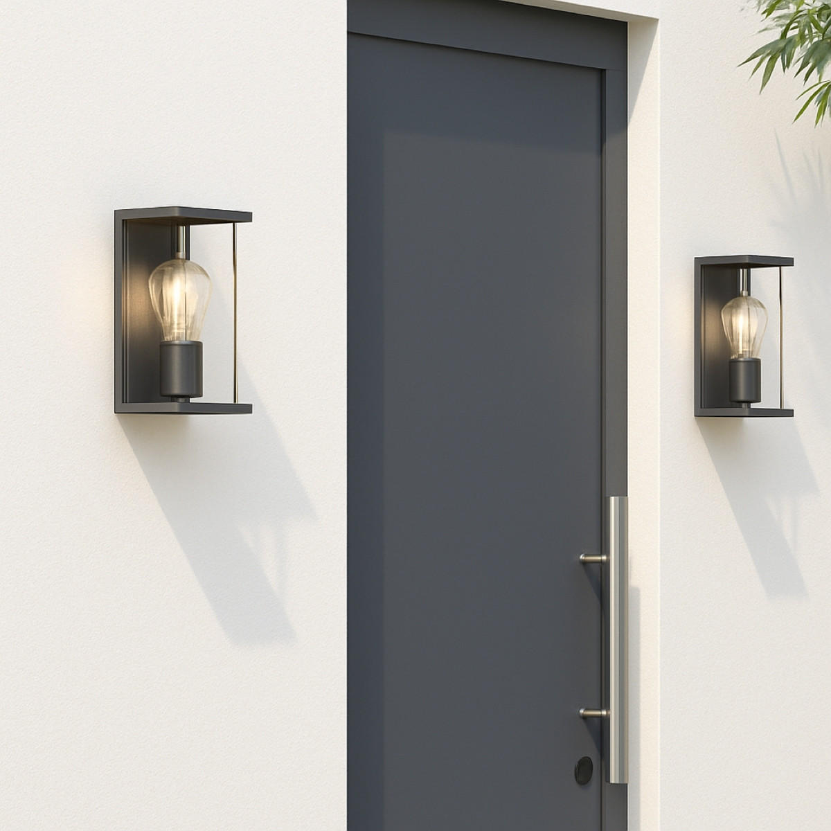 AUSSENWANDLEUCHTE Anthrazit Grau E27 Klarer Diffusor IP54 - Dunkelgrau/Anthrazit, Metall (12.5/26.5/14.5cm) - CGC Europe