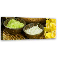 WANDBILD zen spa komposition - Grün, Textil (90/30cm) - Feeby