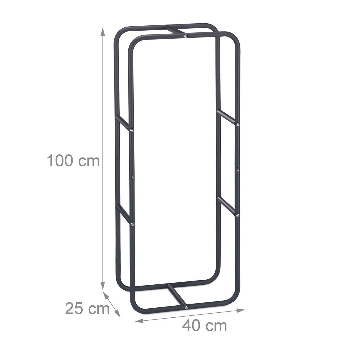 KAMINHOLZREGAL - Anthrazit, Metall (40/100/25cm) - Relaxdays