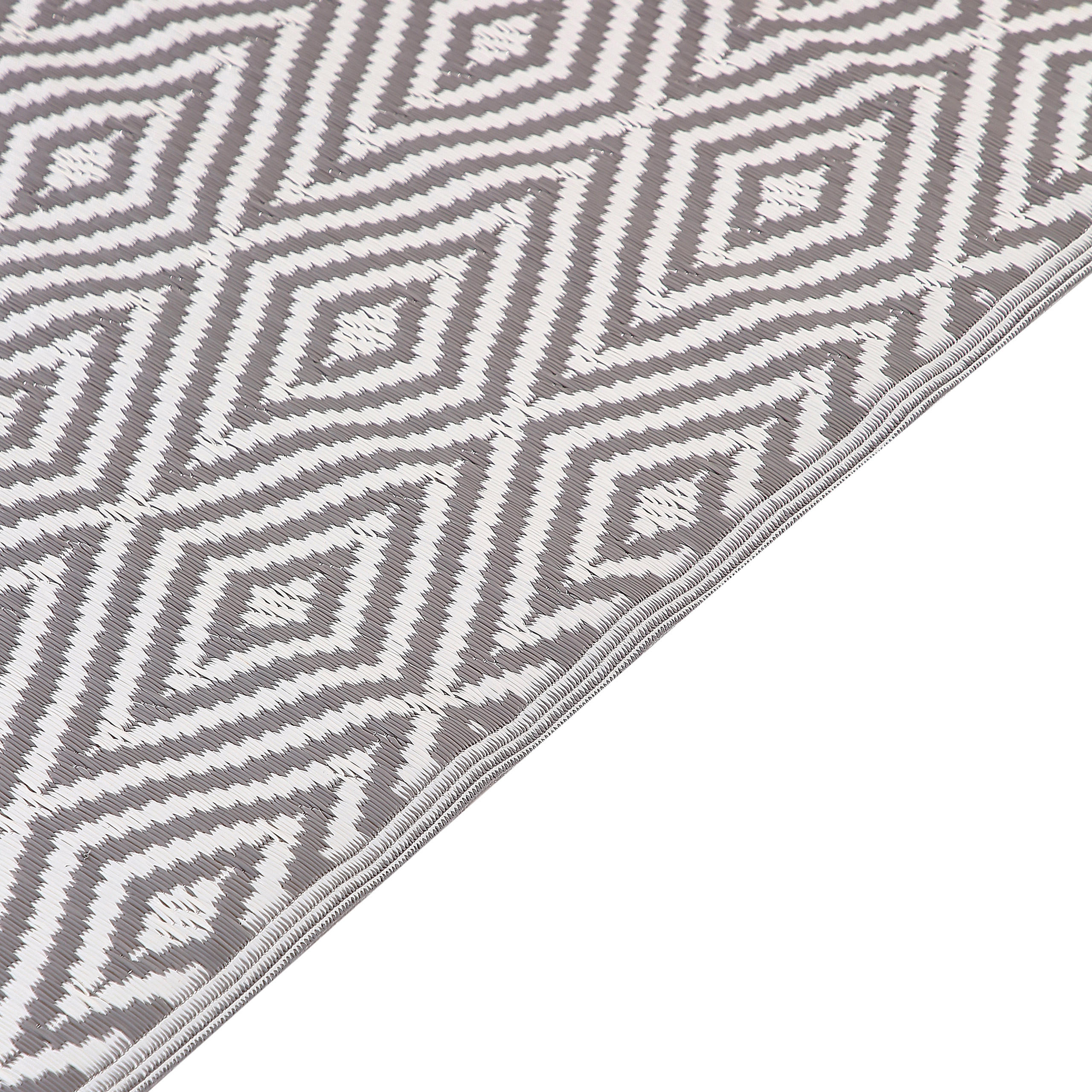 OUTDOORTEPPICH Sikar 180/120 cm - Weiß/Grau, Kunststoff (180/120cm) - Beliani