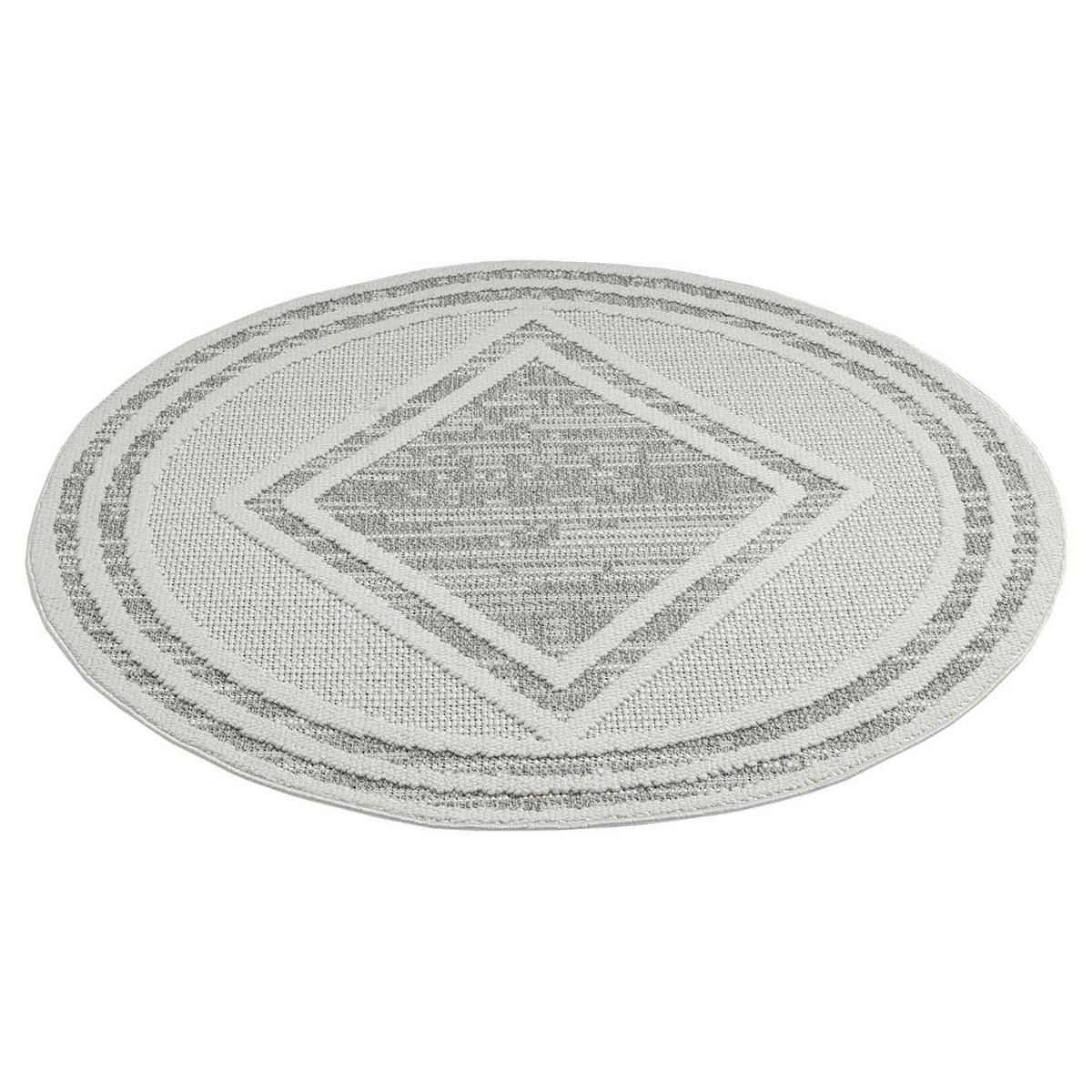 KURZFLOR-TEPPICH Lindo 8853 Grau 120x120 cm Rund - Grau, Textil (120/120cm) - carpet city