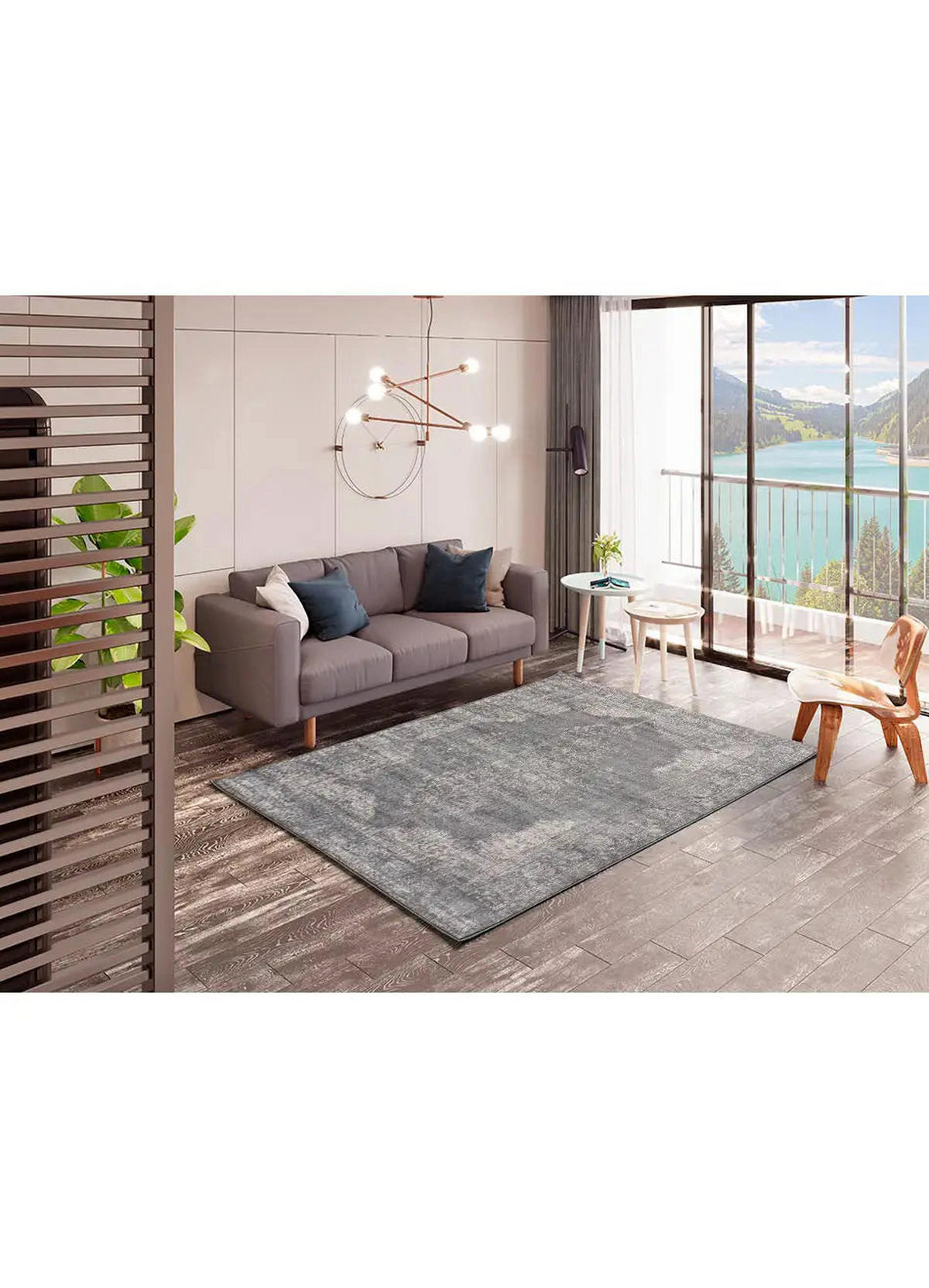 WEBTEPPICH Grau Lara Vintage 160/230 cm - Grau, Textil (160/230cm) - Atticgo