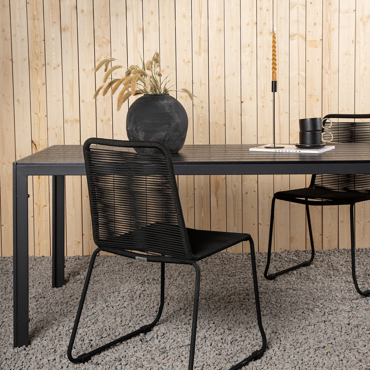 GARTENTISCH - Schwarz, Kunststoff (205/90/74cm) - home24