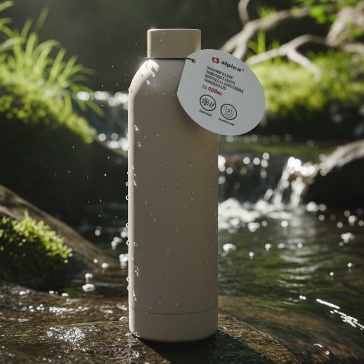 TRINKFLASCHE Aluminium 600 ml Beige auslaufsicher - Beige, Metall (0.6L) - Alpina