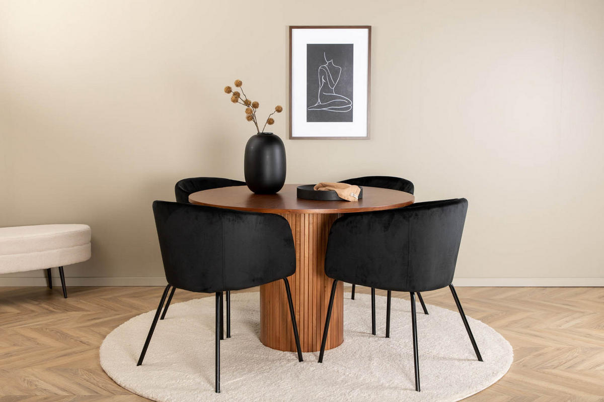 TISCHGRUPPE Schwarz - Schwarz, Holzwerkstoff (110/74/110cm) - ebuy24