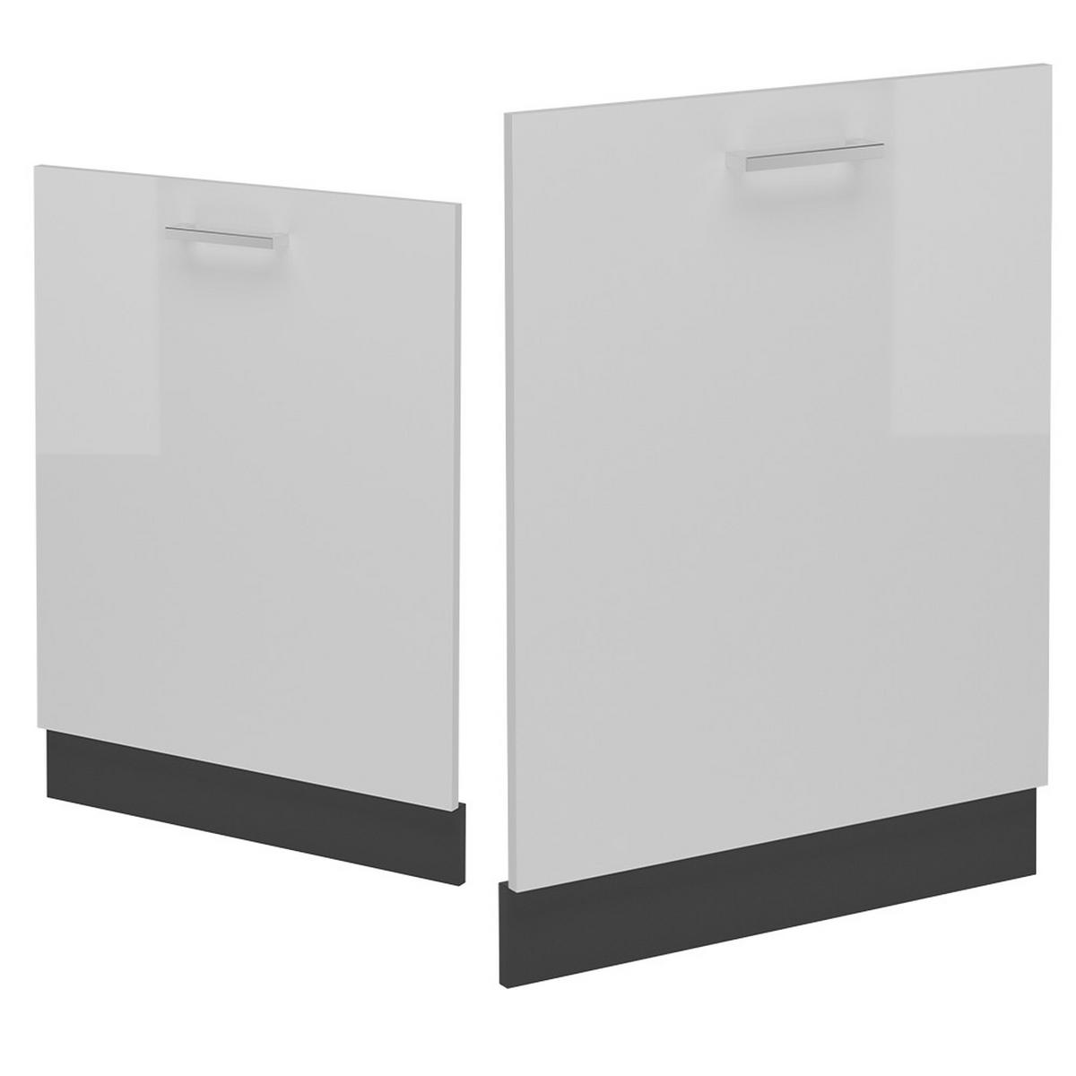 GESCHIRRSPÜLBLENDE R-Line Weiß Hochglanz 60 cm , AP Eiche - Weiß Hochglanz/Anthrazit, Holzwerkstoff (60/81.8/1.6cm) - Vicco