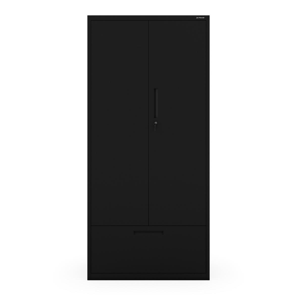 METALLSCHRANK Megan - Schwarz, Metall (90/195/40cm)