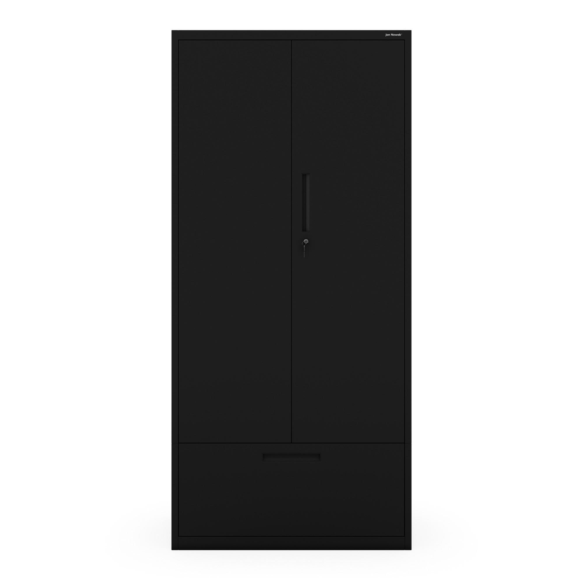 Thumbnail - Metallschrank, Schwarz, Metall, 90x195x40 cm, Arbeitszimmer, Aktenschränke