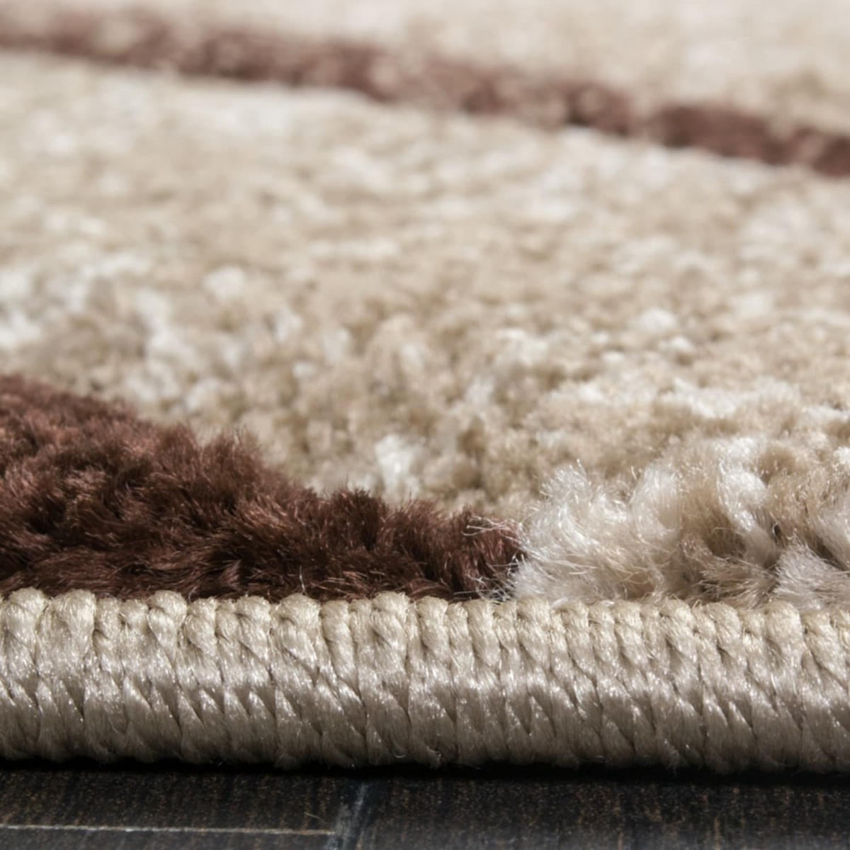 KURZFLORTEPPICH, abstrakt, Florhöhe 12 mm, Braun, 80 x 150 cm - Braun, Textil (80/150cm) - KADIMA DESIGN