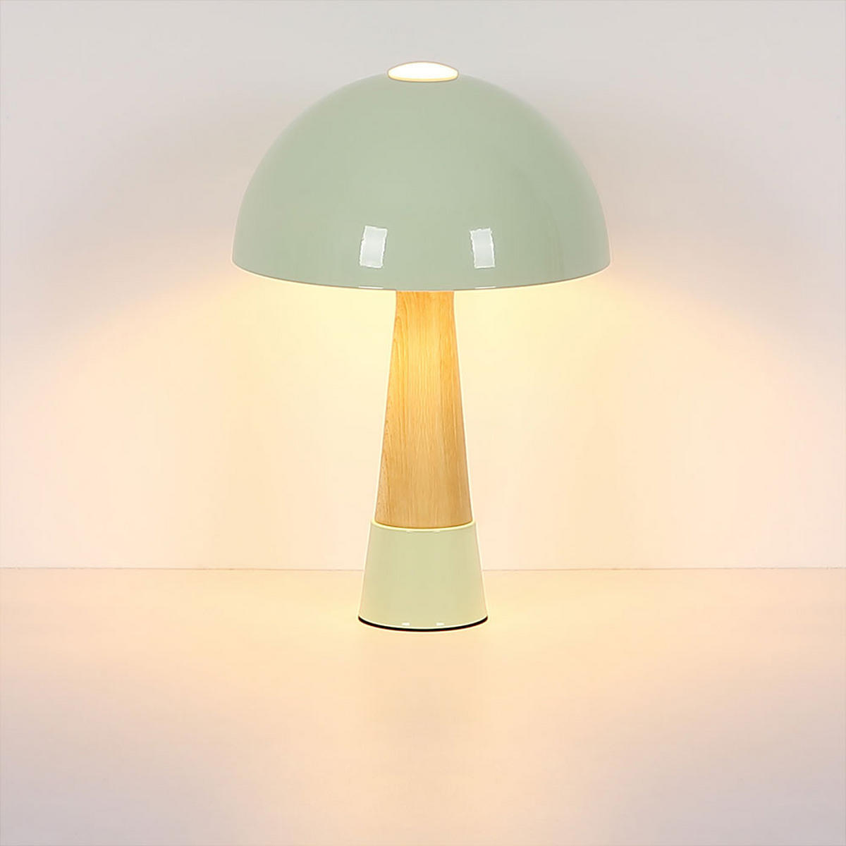 TISCHLEUCHTE PAULIN Holzoptik Grün - Grün, Metall (25/25/36.5cm) - Nowa