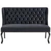 2-SITZER-KÜCHENSOFA Samtstoff schwarz Torsby - Schwarz, Textil (154/106/63cm) - Beliani