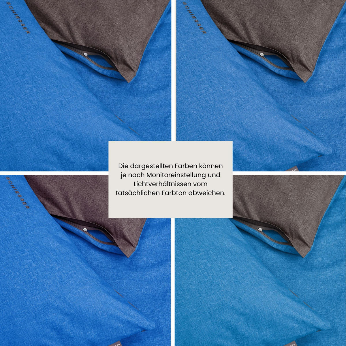 BETTWÄSCHESET Doubleface Renforcé 2-teilig 135x200 cm Blau-Dunkelgrau - Blau/Dunkelgrau, Textil (135/200cm) - SCHIESSER
