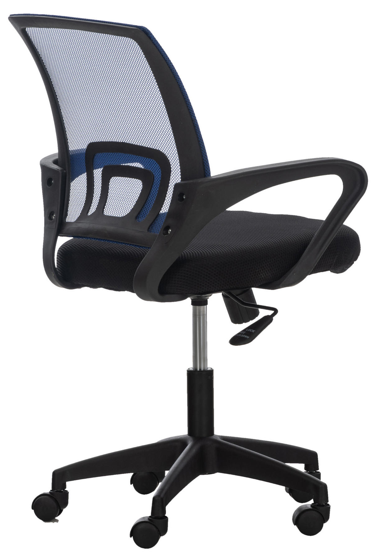 DREHSTUHL Microfaser blau - Blau/Schwarz, Kunststoff/Textil (62/84/50cm) - CLP