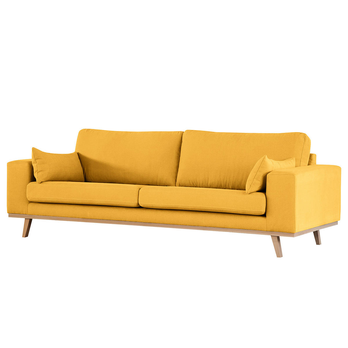 3-SITZER SOFA - Gelb/Buchefarben, Textil (237/81/88cm) - home24