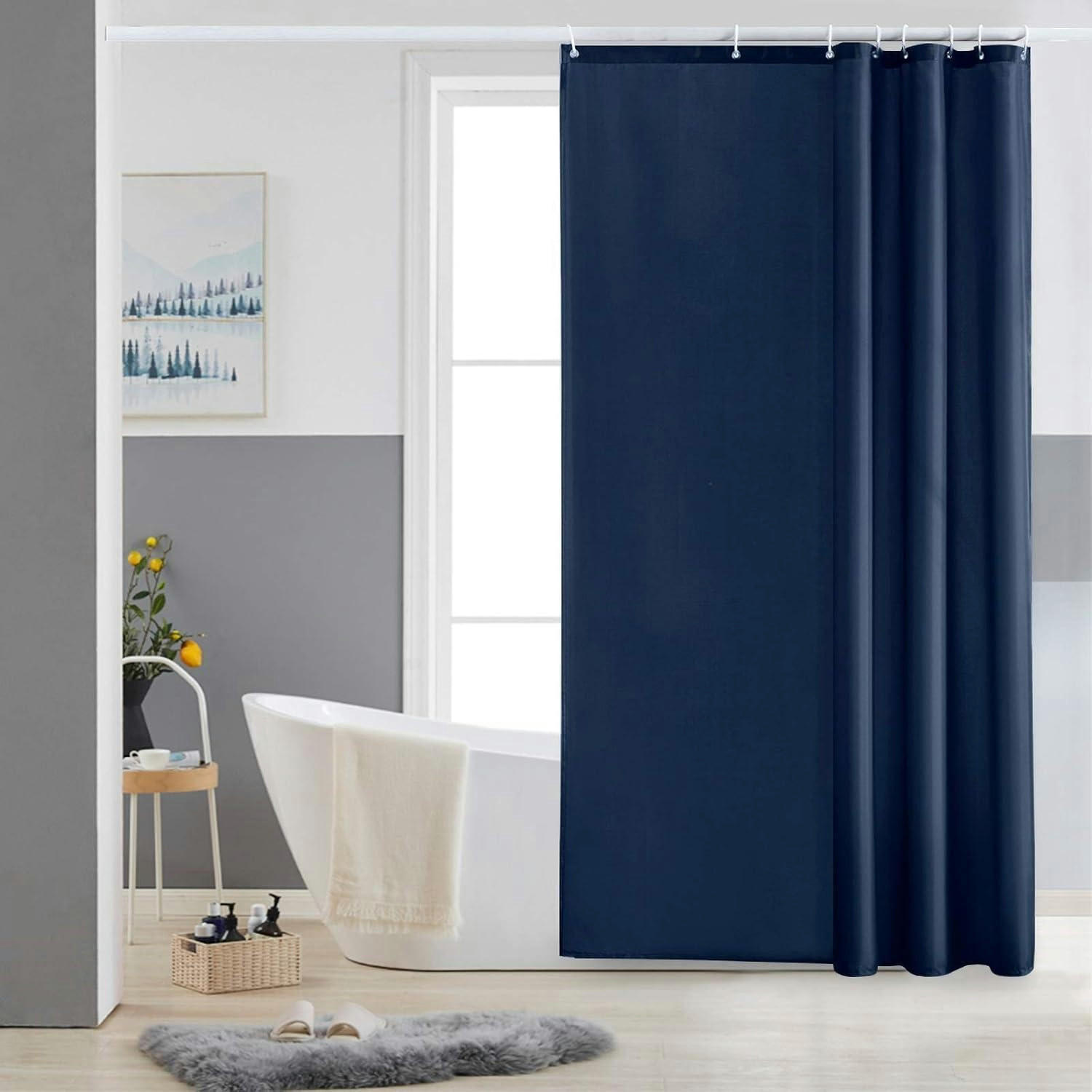 DUSCHVORHANG Textil Dunkelblau 120 x 180 cm - Dunkelblau, Textil (120/180cm)