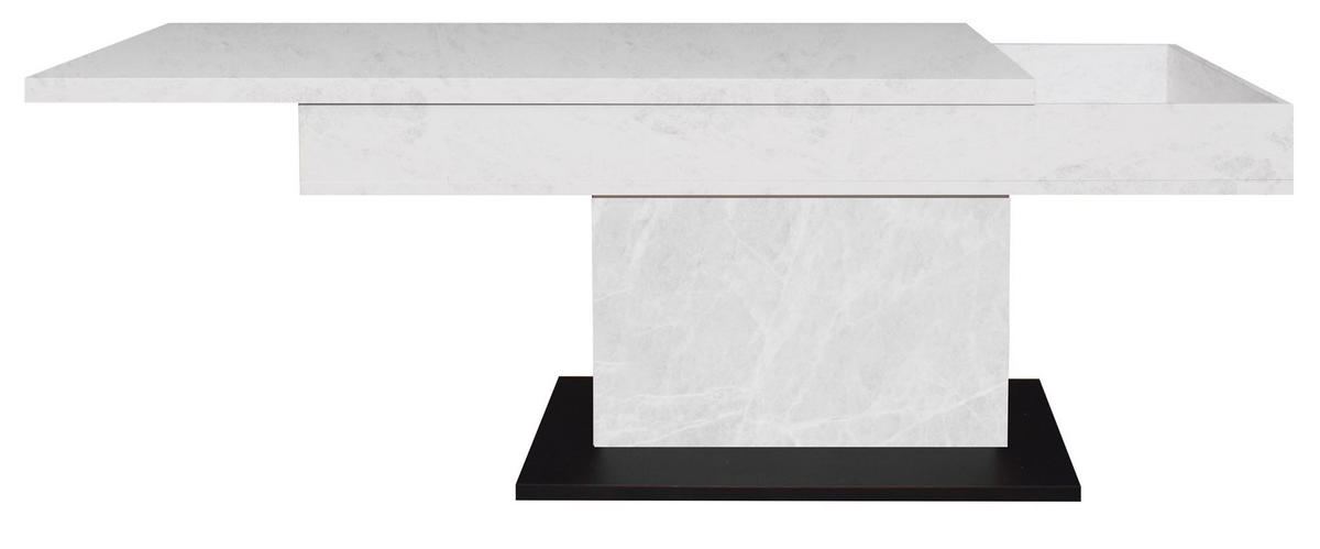 COUCHTISCH Höhenverstellbar Else 1 110x59x60 Holz Keramikoptik Weiß - Hellgrau/Schwarz, Holzwerkstoff (110/60/59cm) - 58aufmkessel