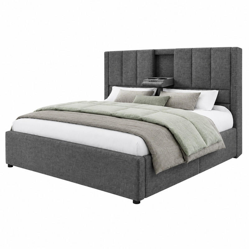Beauniv Polsterbett Grau 140x190 cm