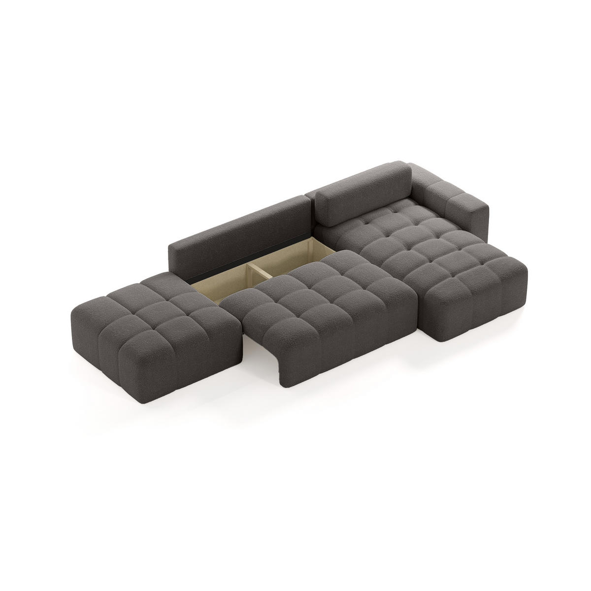 ECKSOFA RIFU LA mit Schlaffunktion, Graphit - Graphitfarben, Textil (363/185cm) - Fedve
