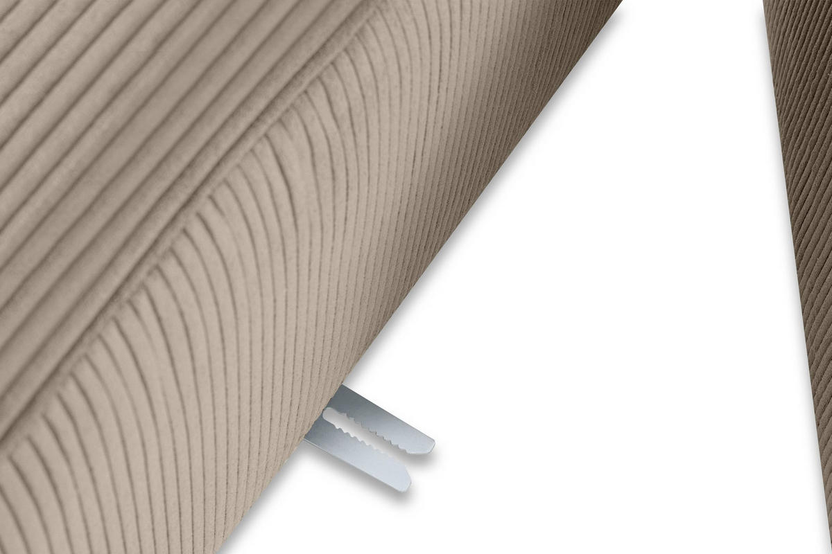 ECKMODULSOFA-LINKS BUFFO 3/4 Sitzer mit extrem weicher Sitzfläche, Kordstoff, beige - Beige, Textil (237/180cm) - KONSIMO®