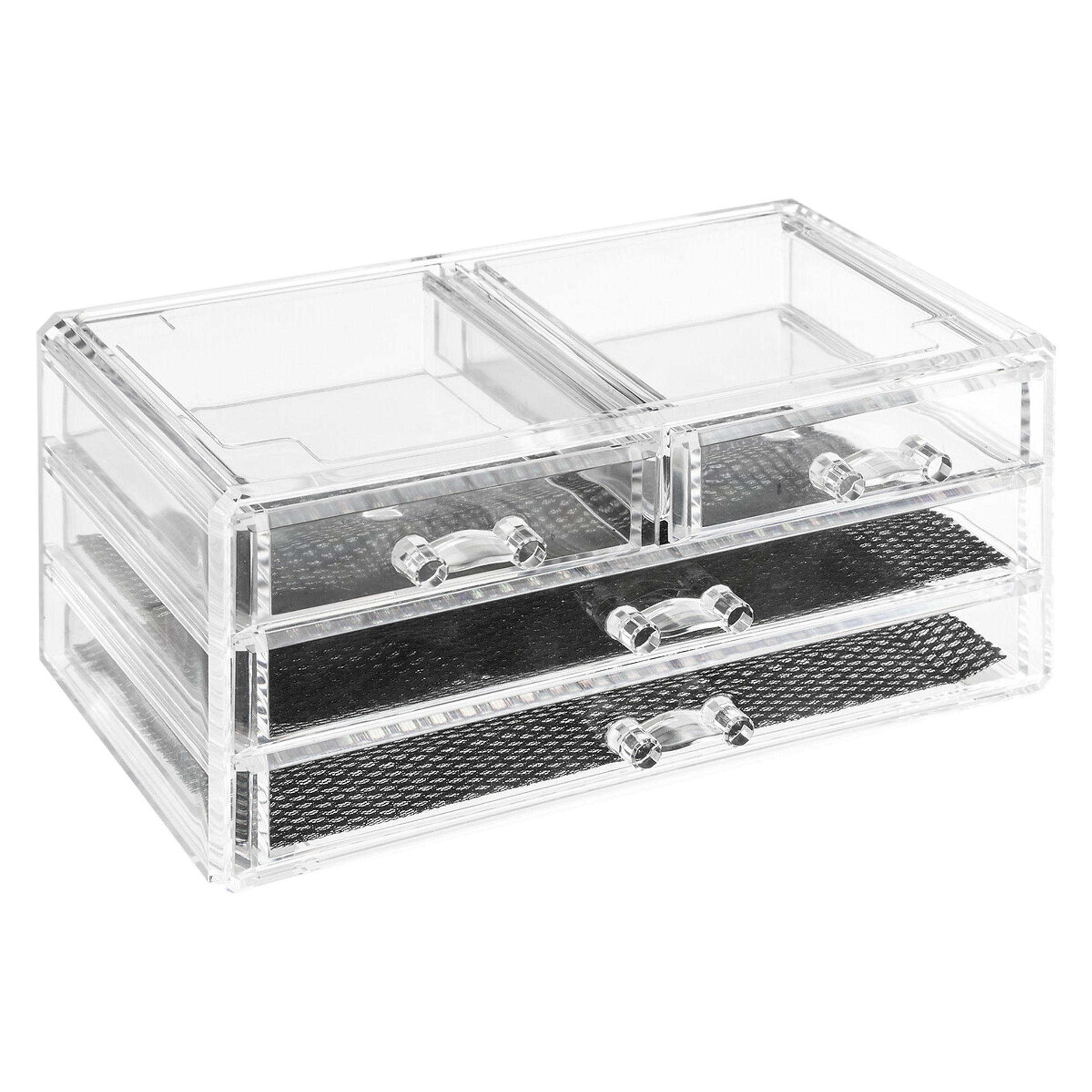 SCHMUCKBOX Selena mit 4 Schubladen, Kunststoff, 23.8 x 15.3 x 10.8 - Beige, Kunststoff (10.8/15.3/23.8cm) - 5five Simply Smart