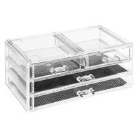 SCHMUCKBOX Selena mit 4 Schubladen, Kunststoff, 23.8 x 15.3 x 10.8 - Beige, Kunststoff (10.8/15.3/23.8cm) - 5five Simply Smart