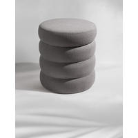 SITZHOCKER mit Stauraum Rund – Weicher Bouclé Pouf Grau - Grau, Textil (42/47/42cm) - Blumtal