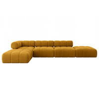 ECKSOFA modulares Sofa Kerru-L2 - 380x190x70 cm Senfgelb Cord - Currygelb, Holzwerkstoff/Textil (380/190cm) - ALTDECOR