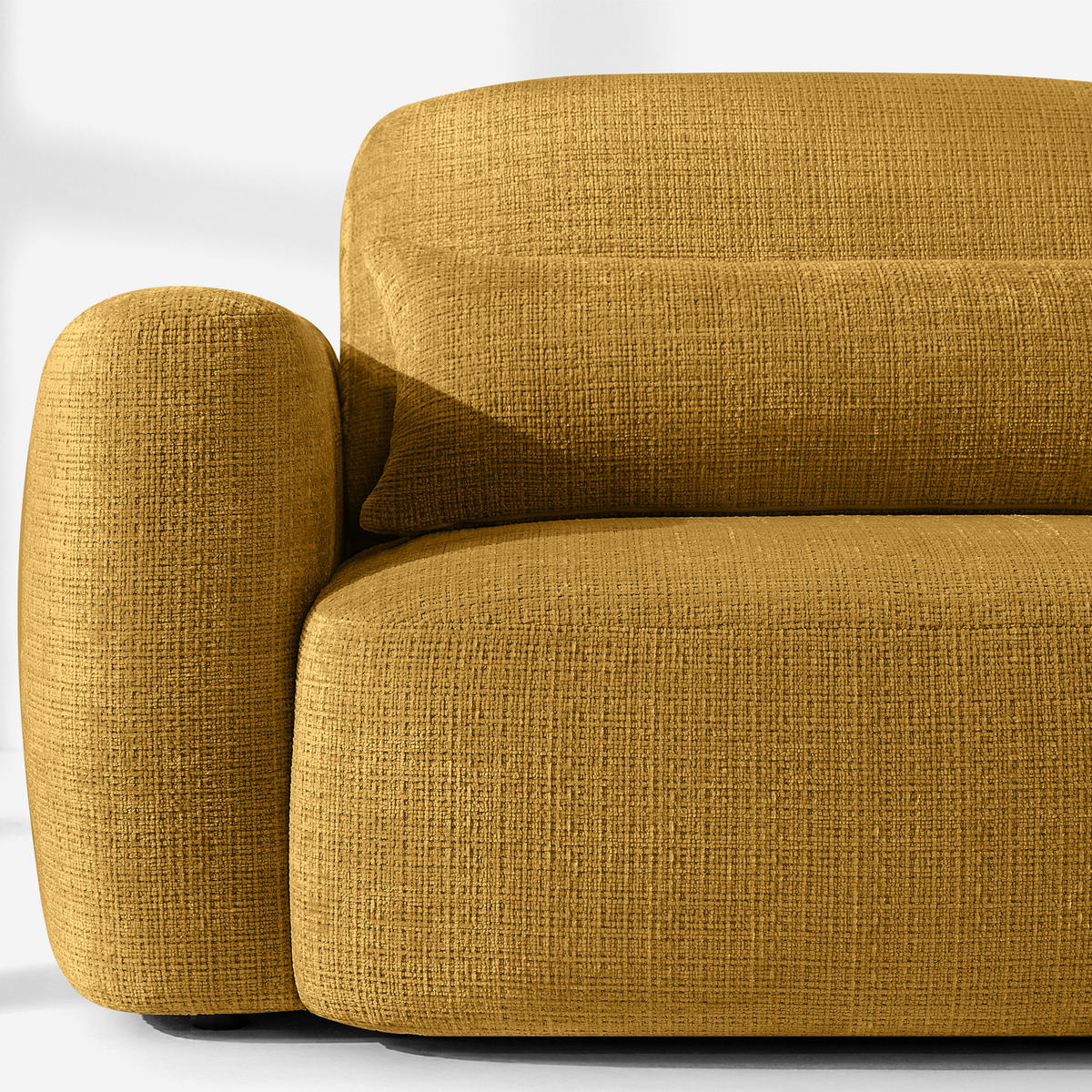 SITZGARNITUR ELOSA - Gelb, Holz/Textil (245/85/165cm) - KONSIMO®